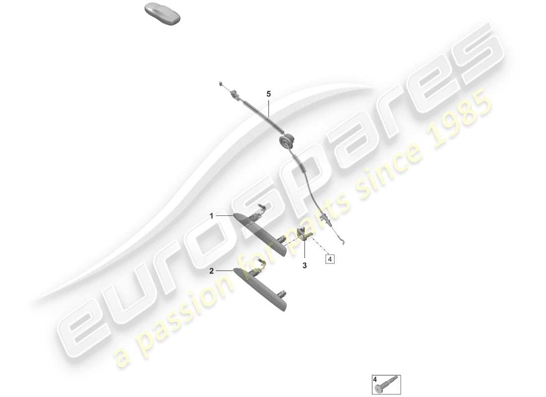 porsche 2019 (992-1) door latches parts diagram