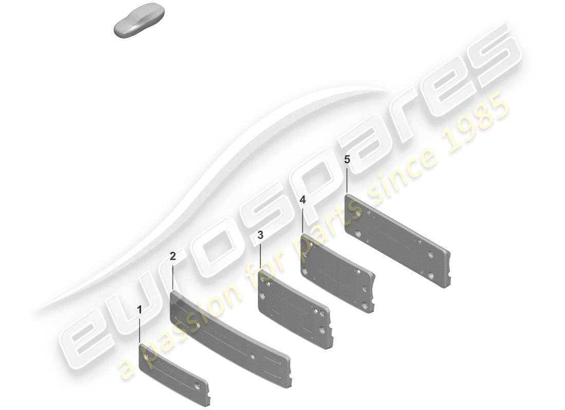 porsche 2020 (992-1) license plate bracket part diagram