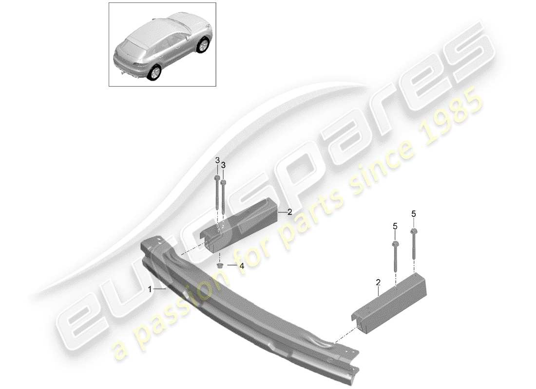 porsche 2014 (macan) bumper bracket part diagram