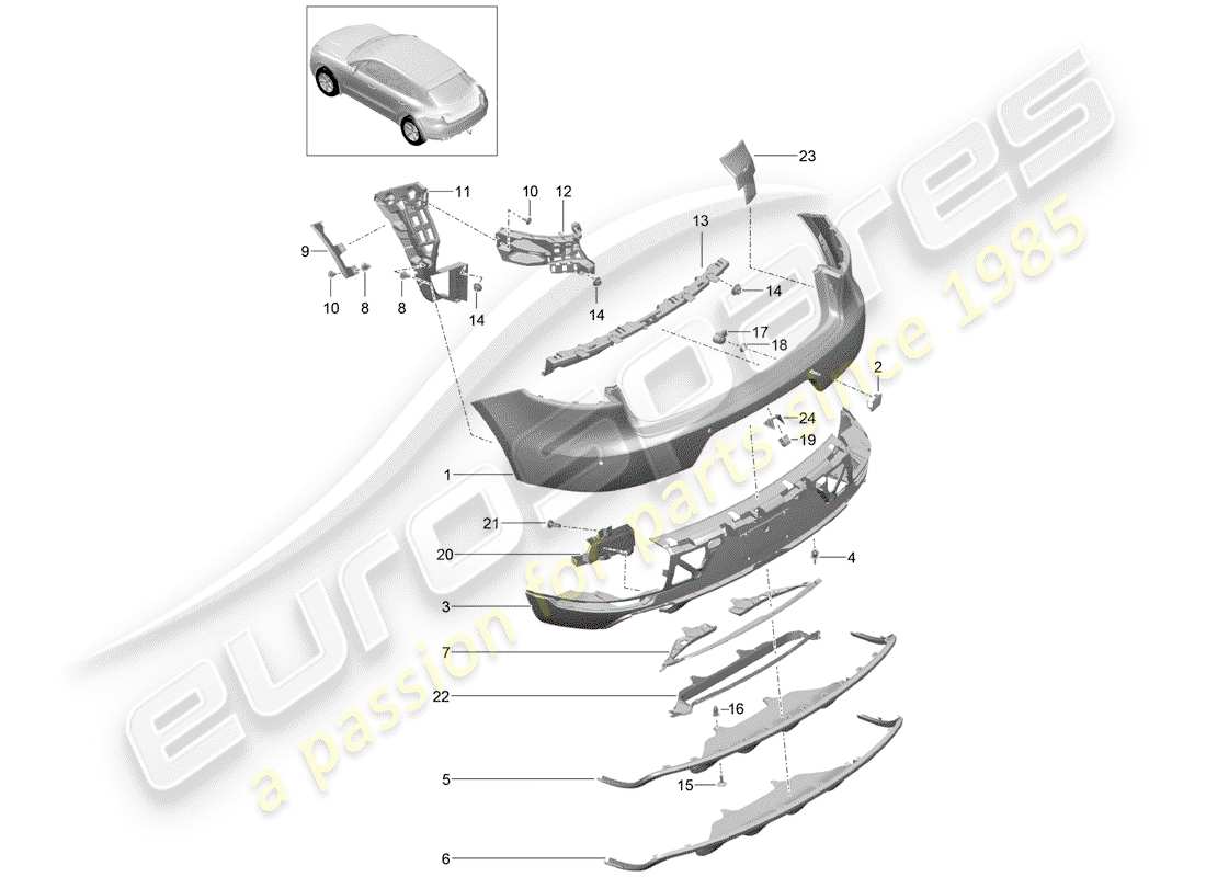 porsche 2015 (macan) bumper part diagram
