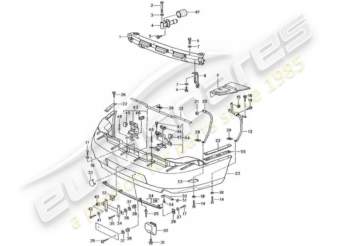 porsche 1996 (993) bumper part diagram