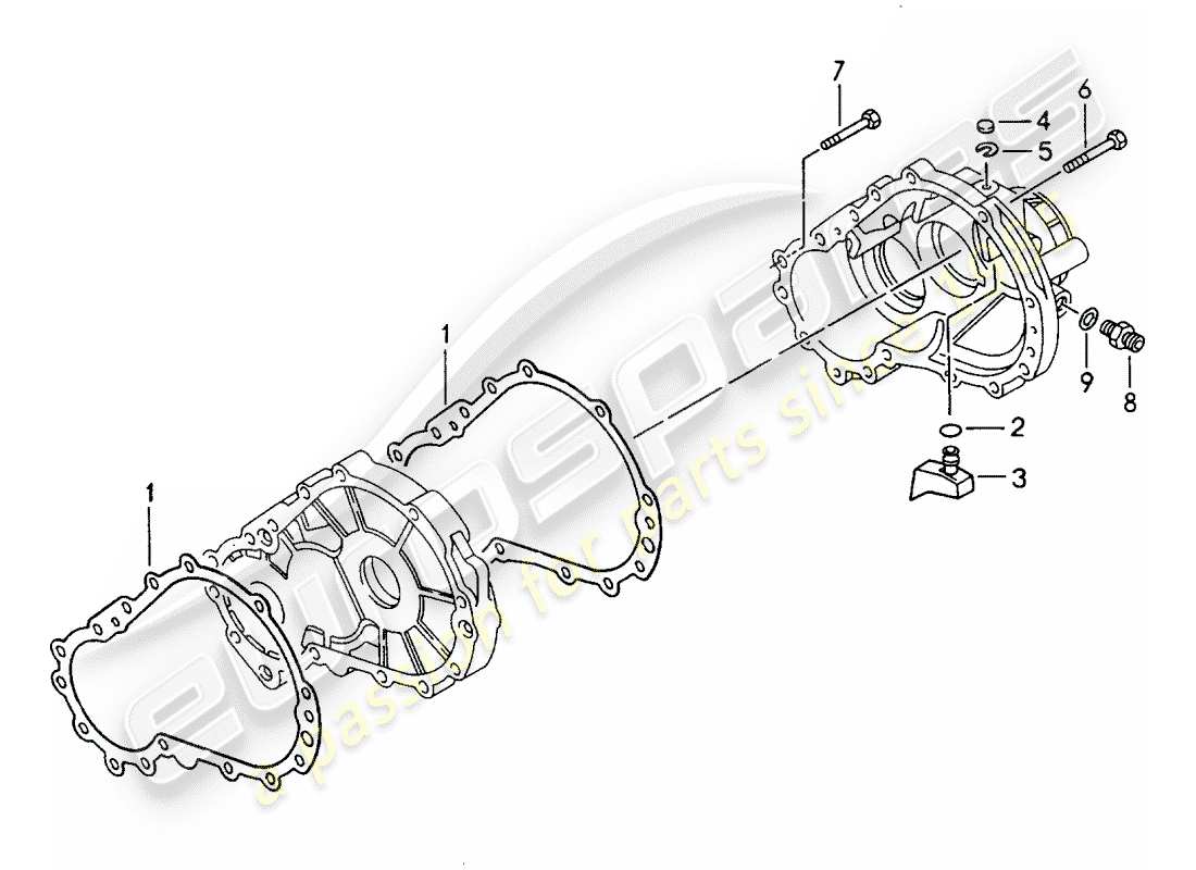 porsche 1995 (968) tiptronic - transmission case part diagram