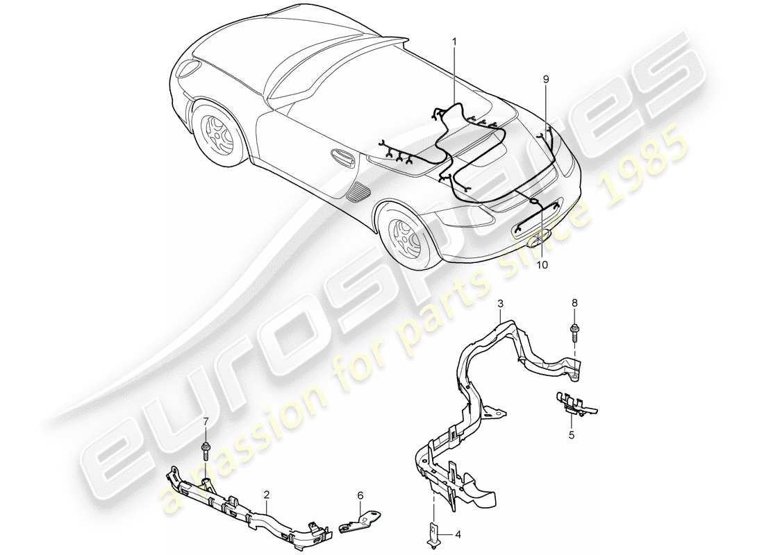 porsche 2007 (987 boxster) wiring harnesses part diagram