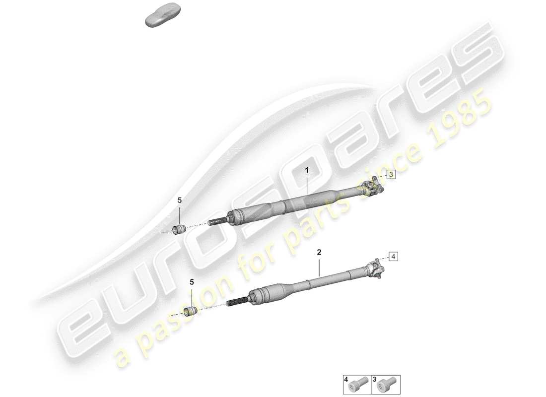 porsche 2020 (992-1) propeller shaft part diagram