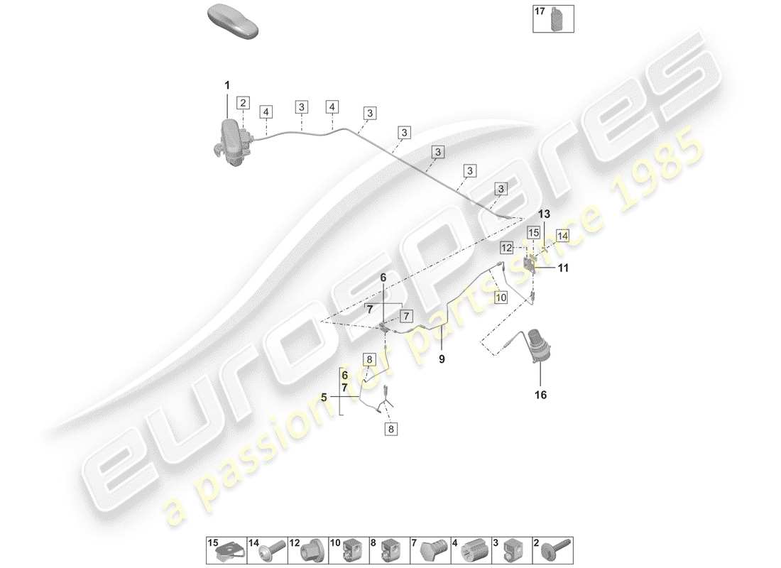 porsche 2020 (992-1) self levelling system part diagram