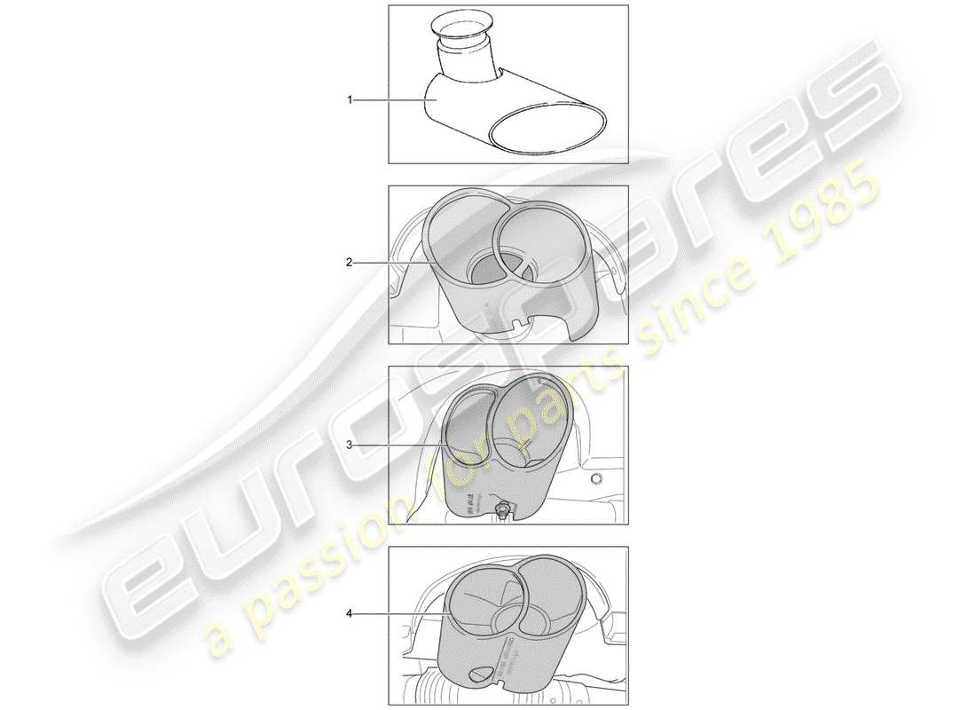 porsche 2000 (tequipment) tailpipe parts diagram