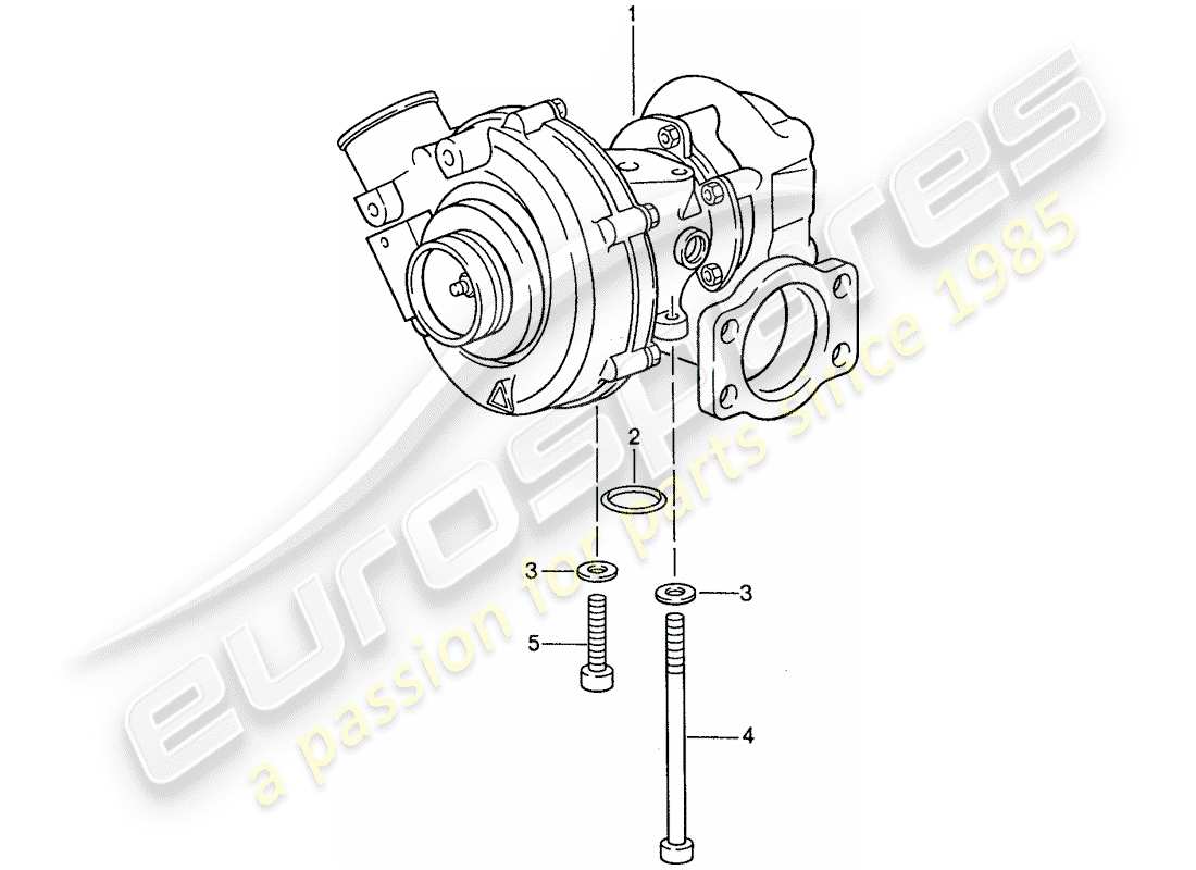 porsche 1991 (944) exhaust gas turbocharger part diagram