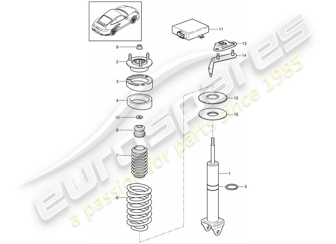 porsche 2012 (997-2 turbo / gt2 rs) shock absorber part diagram