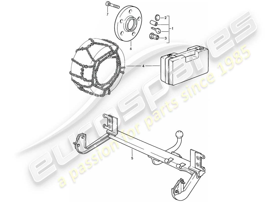 porsche 1986 (944) accessories part diagram