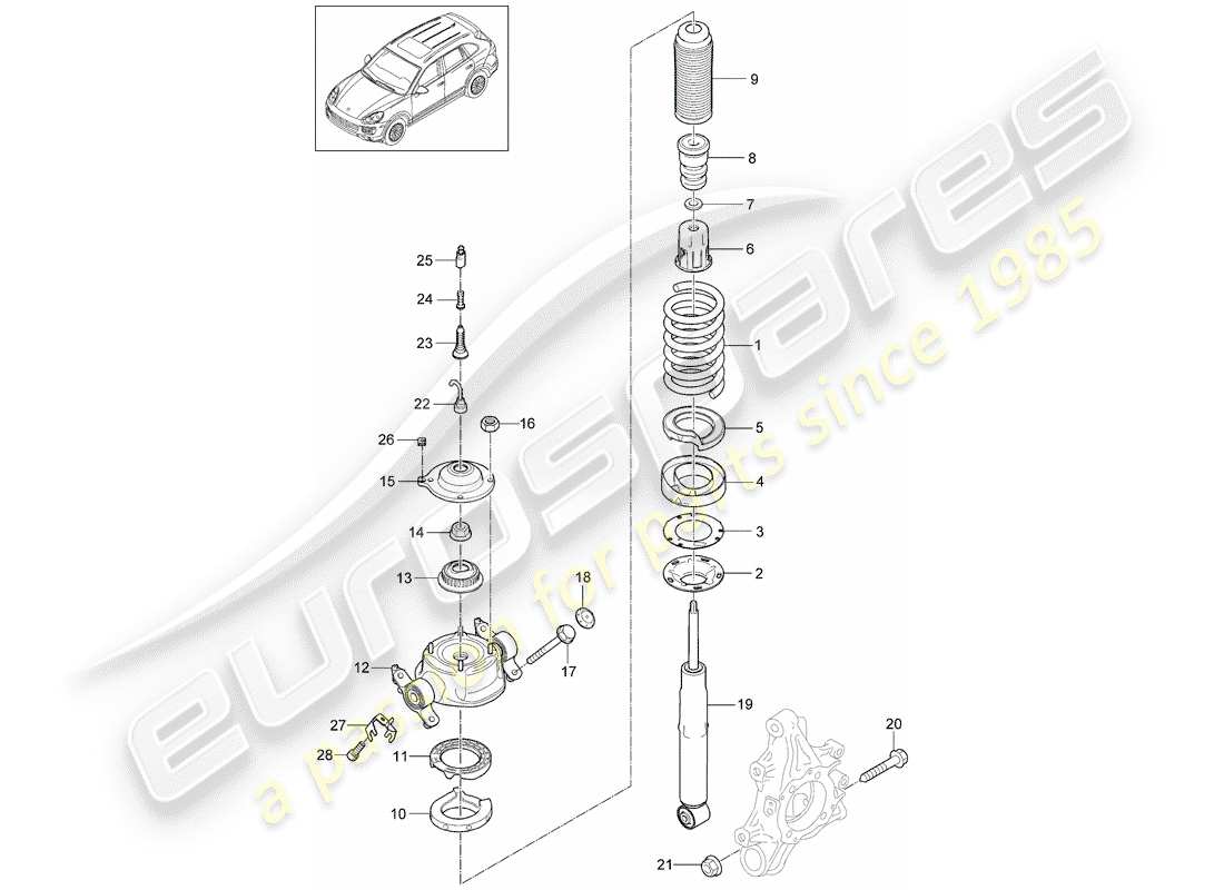 porsche cayenne e2 (2017) suspension parts diagram