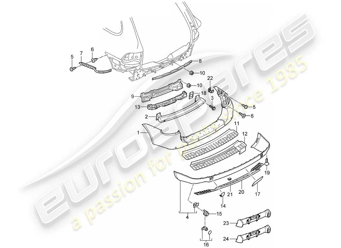 porsche 2003 (cayenne e1 9pa) lining part diagram