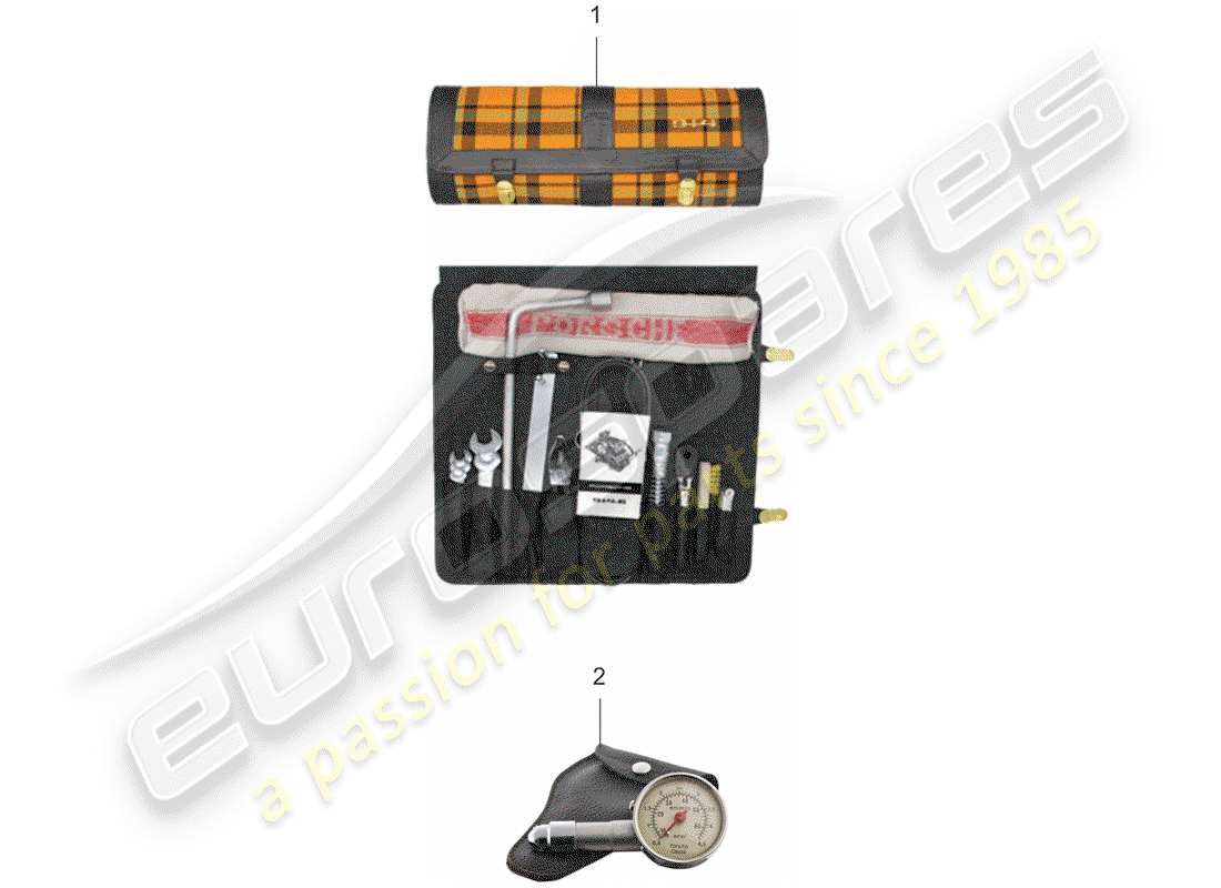 porsche 2007 (accessories) tool kit bag parts diagram