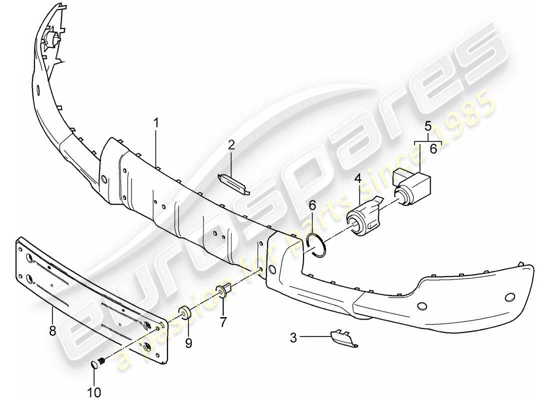 porsche cayenne (2004) bumper guards parts diagram