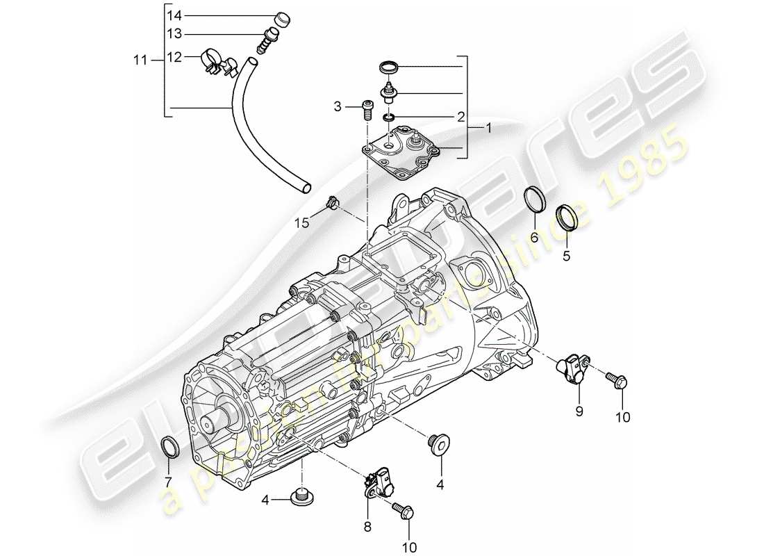 porsche 2003 (cayenne e1 9pa) manual gearbox part diagram
