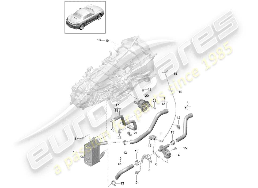 porsche 2012 (981 boxster) manual gearbox part diagram