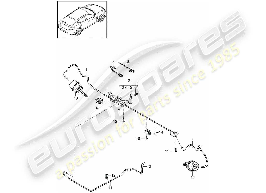 porsche 2016 (panamera 970) exhaust system parts diagram