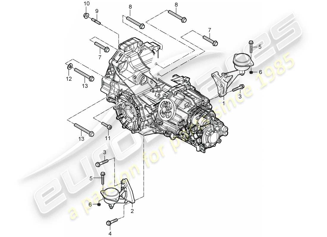 porsche 2008 (987 boxster) manual gearbox parts diagram