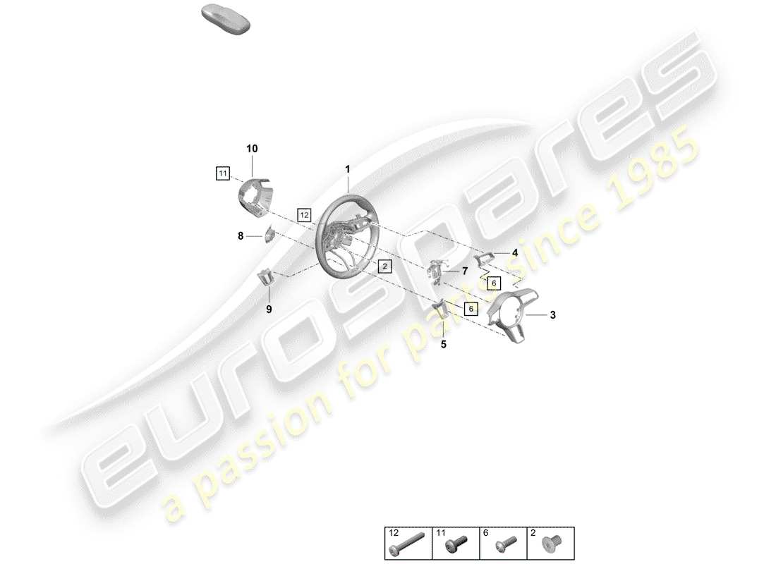 porsche 2020 (718 boxster spyder) steering wheel part diagram
