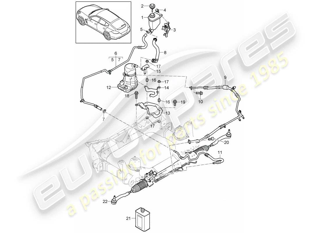 porsche 2016 (panamera 970) power steering parts diagram