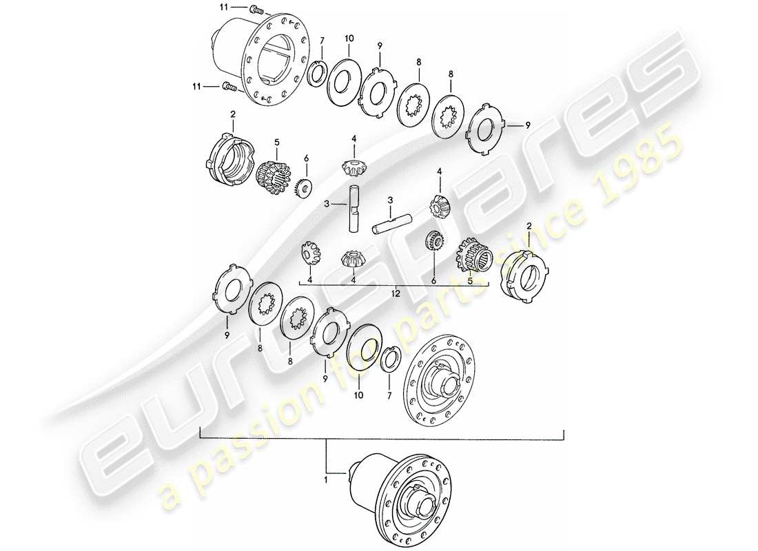 porsche 1989 (928) automatic transmission - limited slip differential - d >> - mj 1989 part diagram