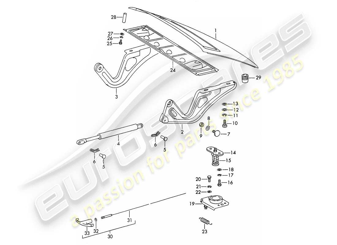 porsche 1967 (911/912) cover part diagram