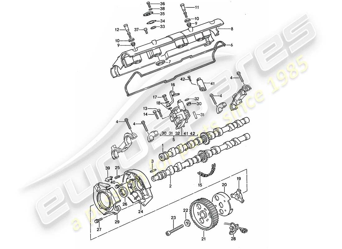 porsche 1994 (968) camshaft part diagram