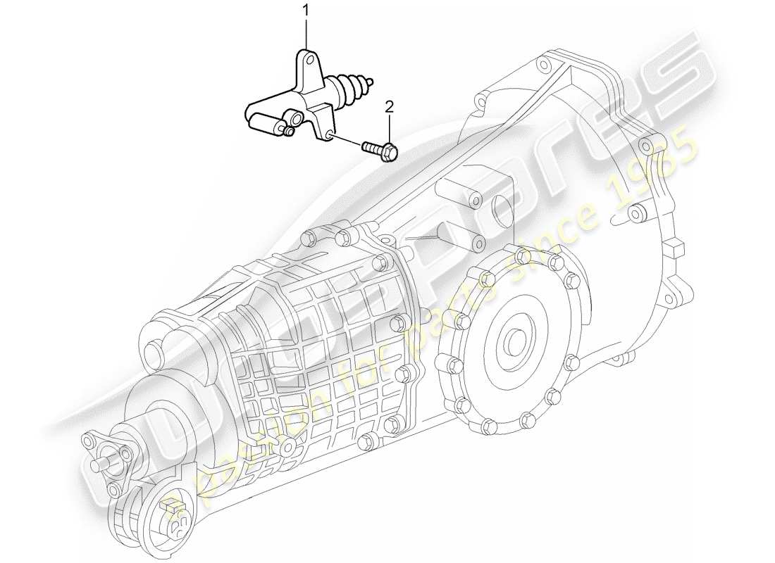 porsche 2000 (996) hydraulic clutch - operation - clutch slave cylinder part diagram