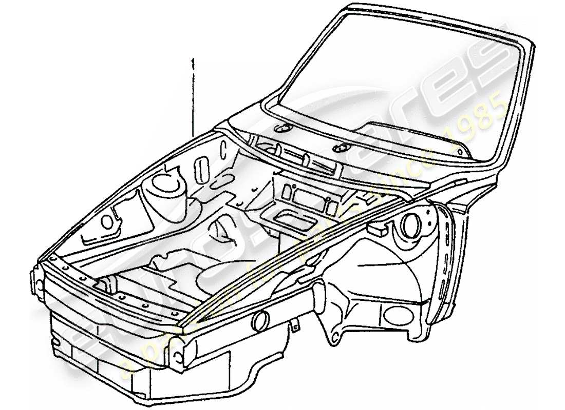 porsche 1994 (964) front end part diagram