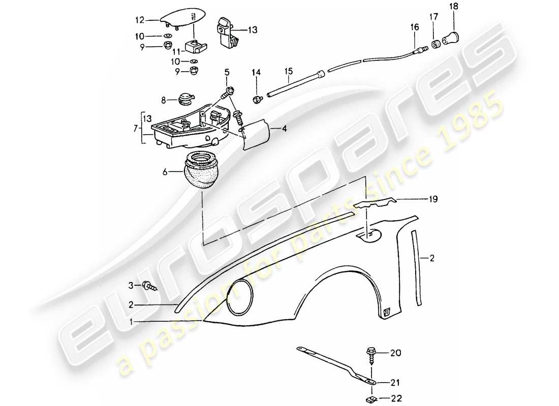 porsche 1994 (964) exterior panelling part diagram