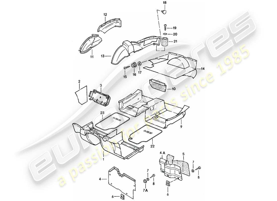porsche 1984 (924) trims - f >> 92-cn406 384 - f >> 93-cn100 861 part diagram