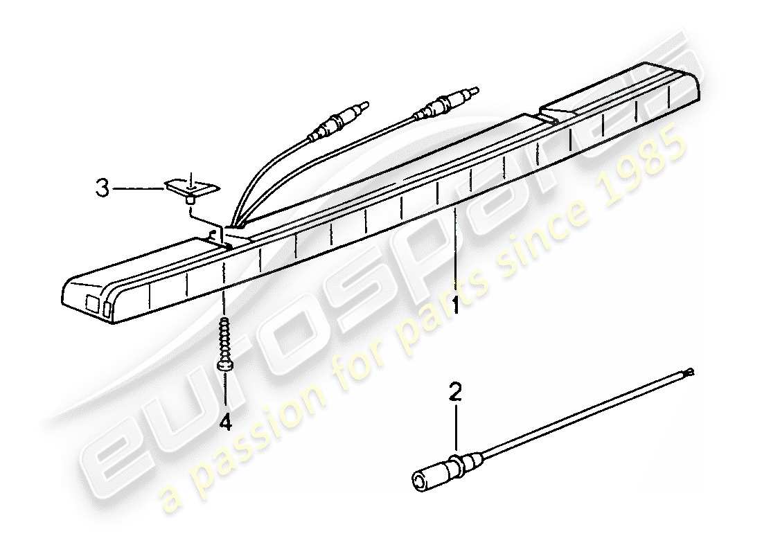 porsche 1997 (993) additional brake light part diagram