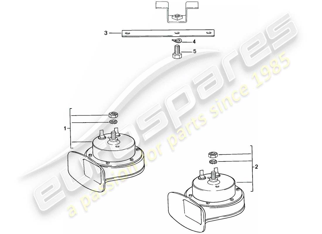 porsche 1982 (944) horn parts diagram