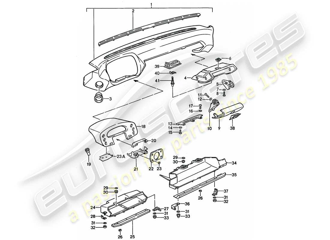 porsche 1991 (928) dash panel trim - d - mj 1990>> part diagram