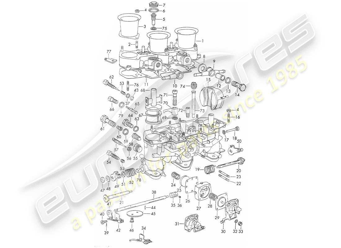 porsche 1972 (911) repair material - for - carburetor - - weber - - - 40 idtp 1 3c/3c1 - d >> - mj 1971 part diagram
