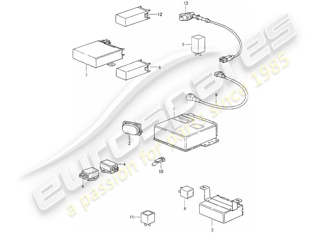 porsche 1994 (964) control units parts diagram