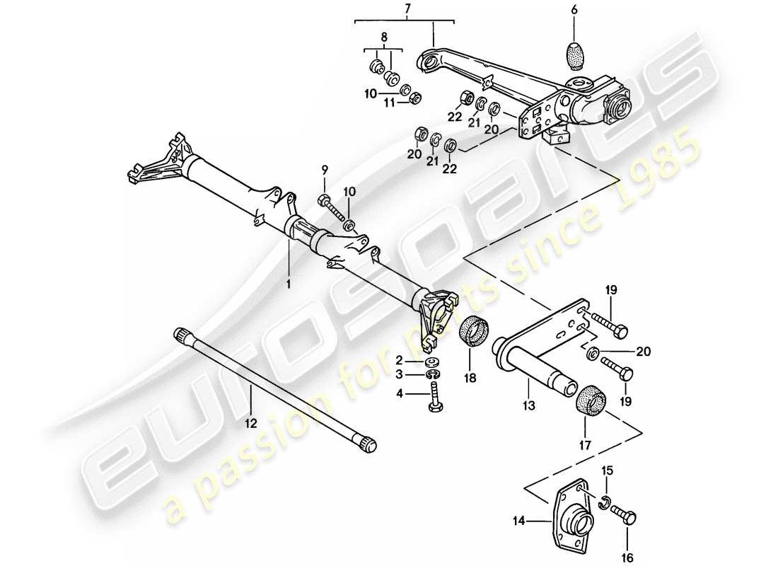 porsche 1979 (924) rear axle carrier - trailing arm parts diagram