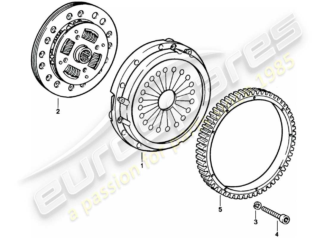 porsche 1983 (911) clutch part diagram