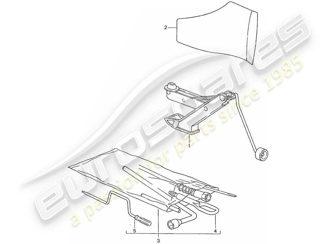 porsche 1991 (928) tool - jack part diagram