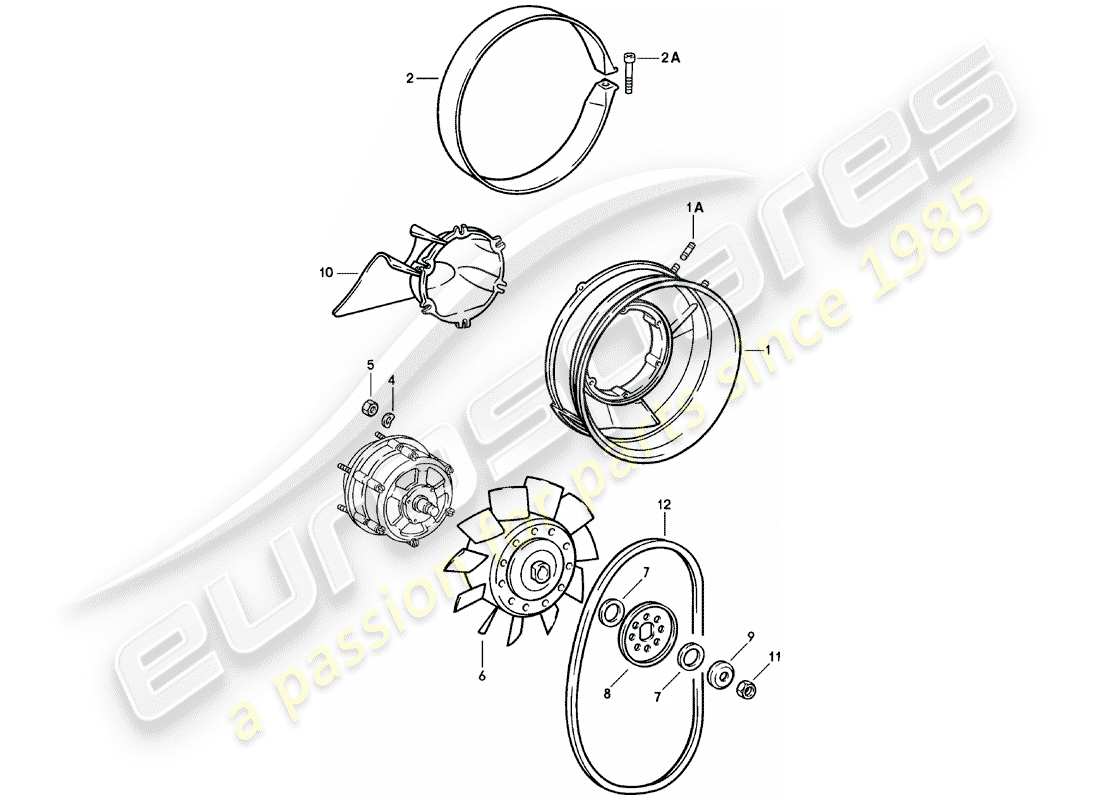 porsche 1981 (911) air cooling part diagram