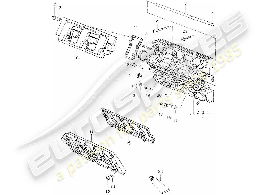 porsche 1994 (964) camshaft housing part diagram