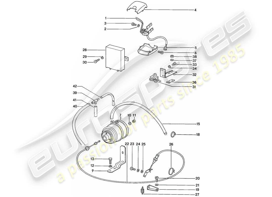 porsche 1987 (911) cruise control system - d - mj 1987>> - mj 1987 part diagram