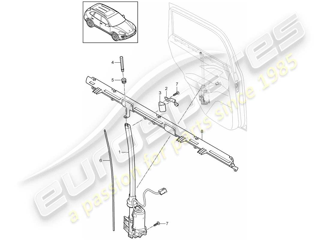 porsche 2018 (cayenne e2 92a) blind parts diagram