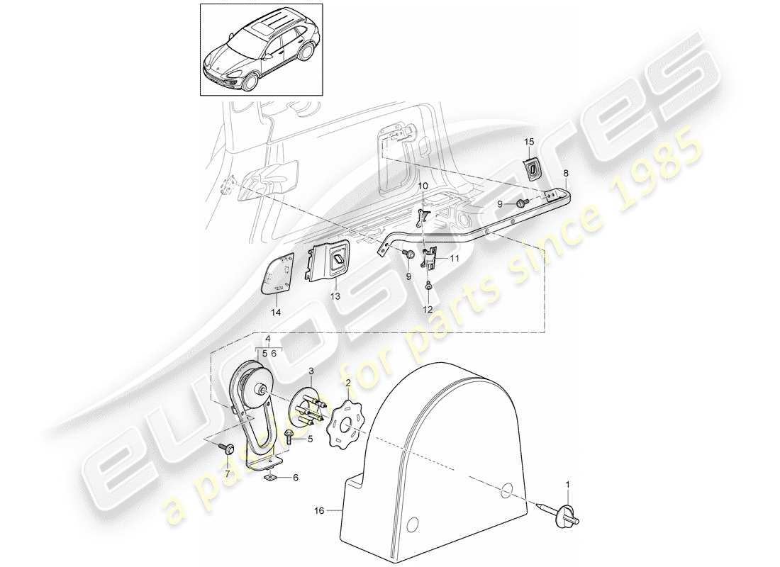 porsche 2016 (cayenne e2 92a) accessories part diagram