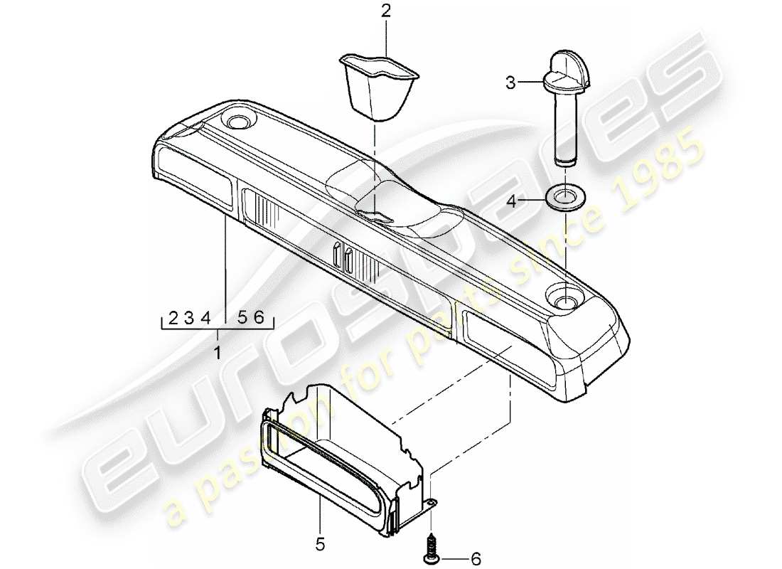 porsche 2008 (987 boxster) stowage box parts diagram