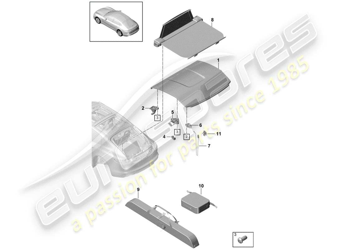 porsche 2017 (panamera 971-1) cover part diagram