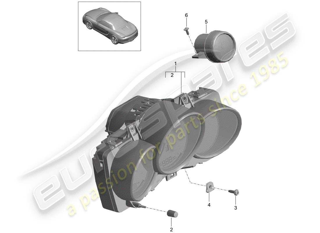 porsche 2012 (981 boxster) instruments part diagram
