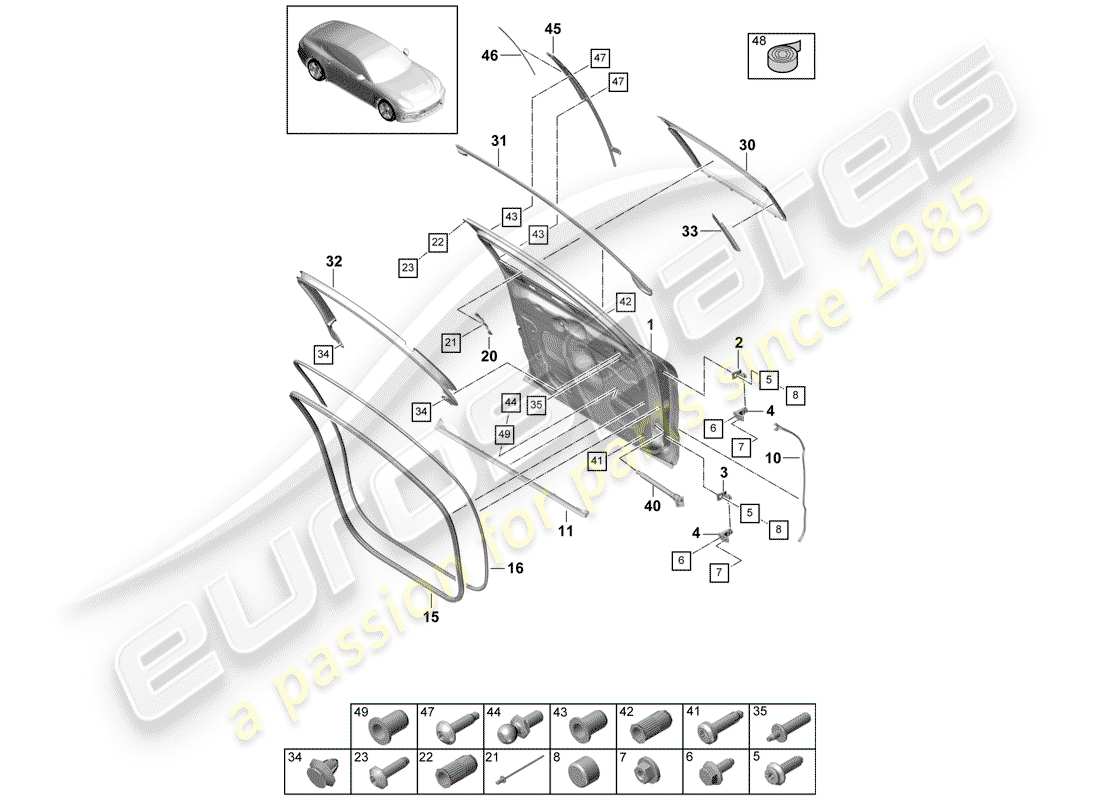 porsche 2017 (panamera 971-1) gasket part diagram
