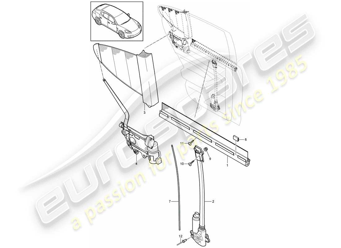porsche 2011 (panamera 970) blind part diagram