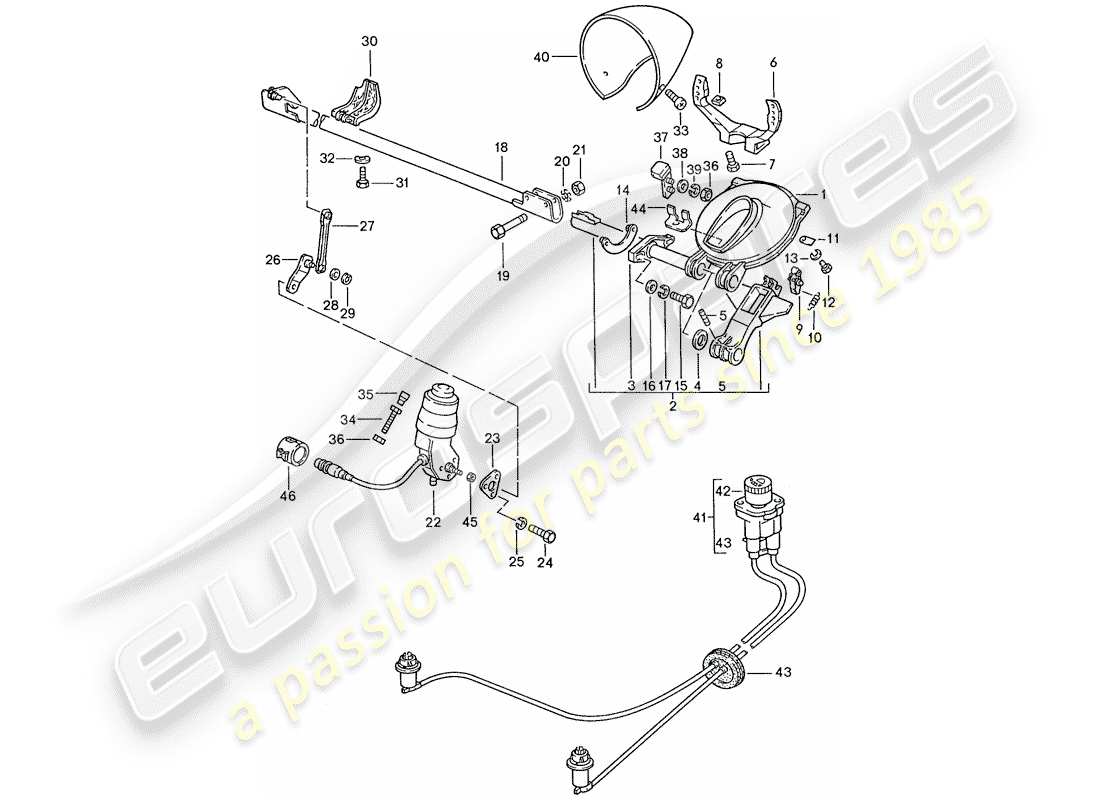 porsche 1988 (928) pop-up headlight part diagram