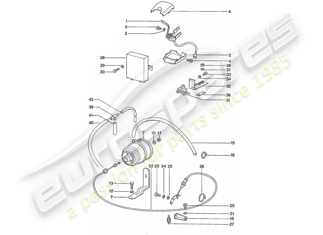 porsche 1985 (911) cruise control system part diagram